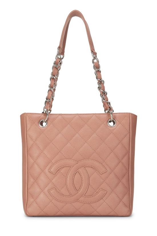 Pink Quilted Caviar Petite Shopping Tote (PST), , large image number 0
