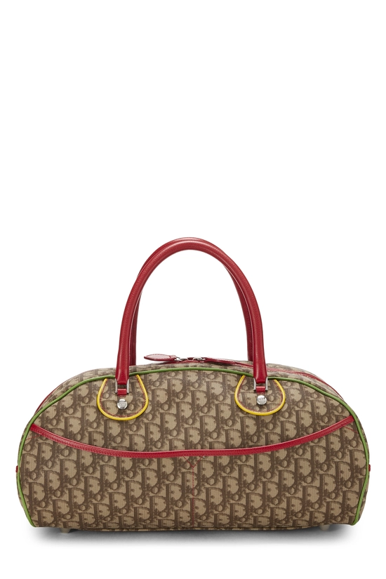 Brown Trotter Coated Canvas Rasta Bowler Bag, , large image number 3