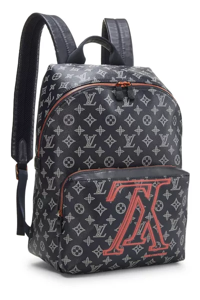 Navy Upside Down Monogram Canvas Apollo Backpack, , large