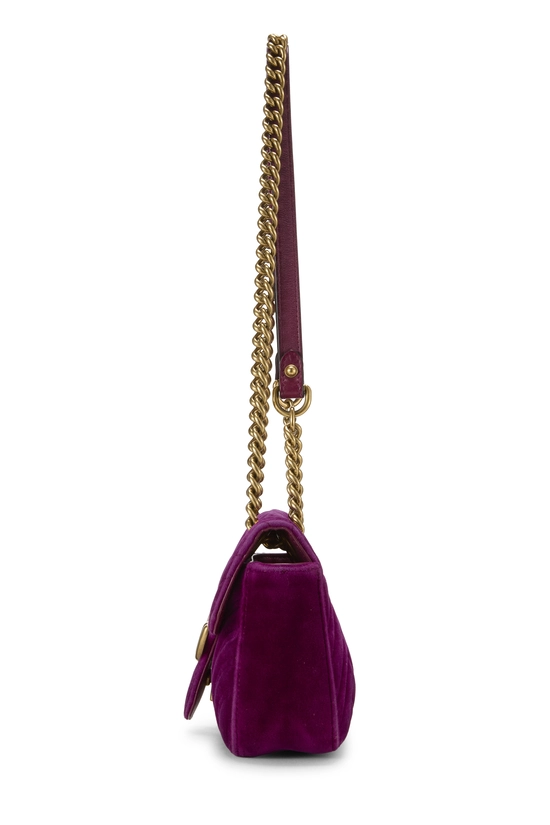 Purple Velvet GG Marmont Shoulder Bag Small, , large image number 2