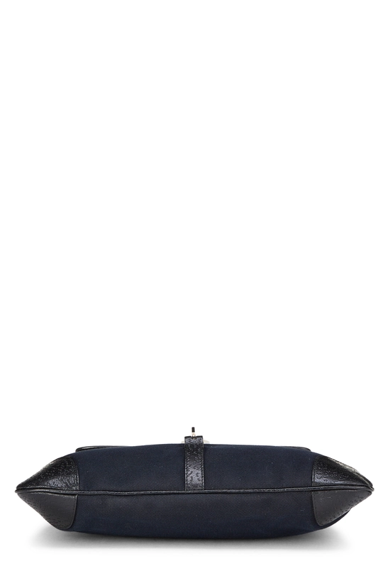 Black Canvas Bamboo Shoulder Bag, , large image number 4