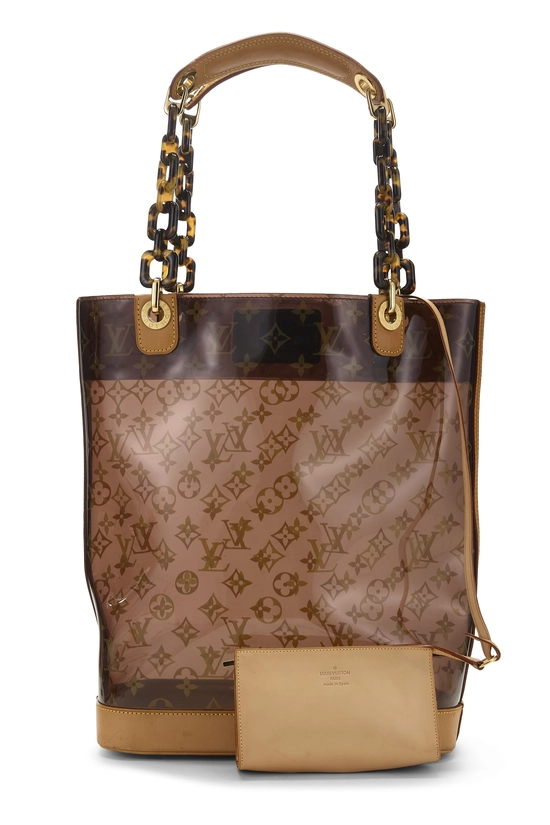Brown Monogram Vinyl Ambre Cabas MM, , large image number 3