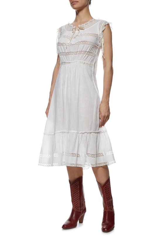 White Cotton Victorian Dress, , large image number 1