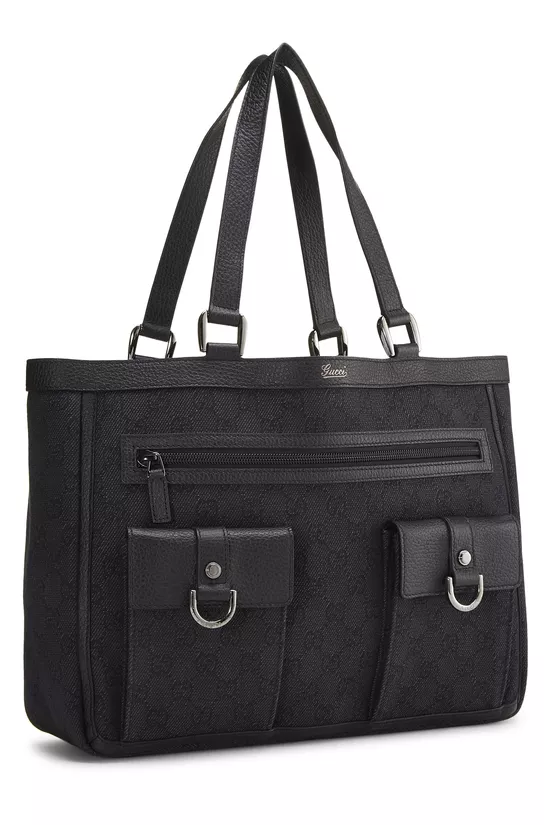 Black GG Canvas Abbey Pocket Tote, , large image number 1