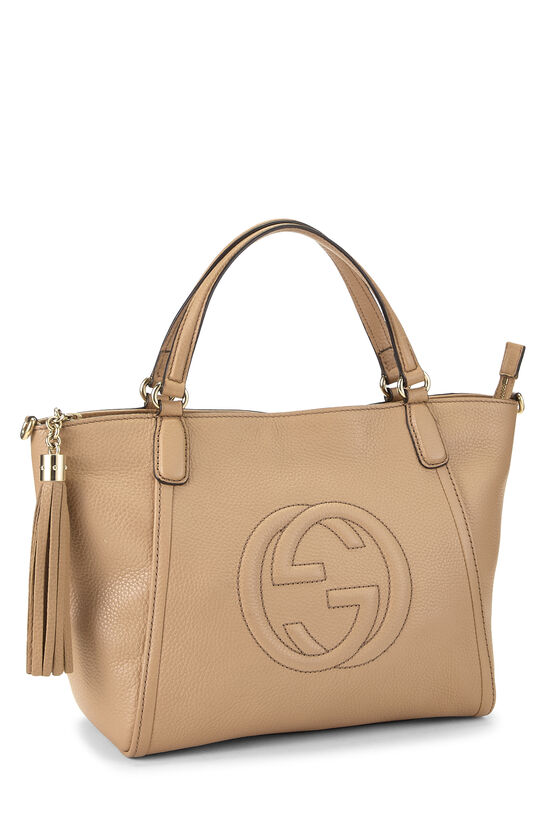 Beige Leather Soho Top Handle Bag, , large image number 1