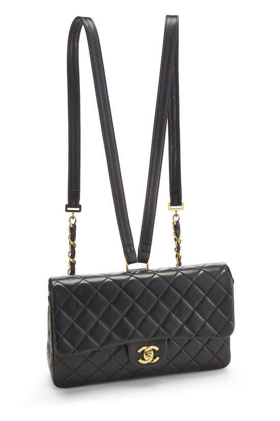 Black Quilted Lambskin Classic Flap Backpack, , large image number 1