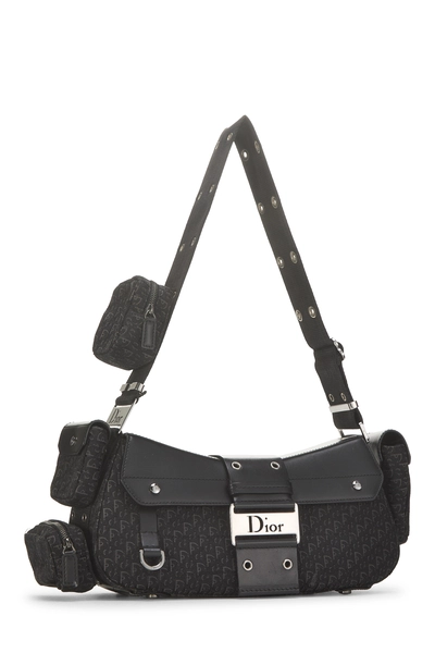 Black Diorissimo Canvas Street Chic Columbus Shoulder Bag, , large