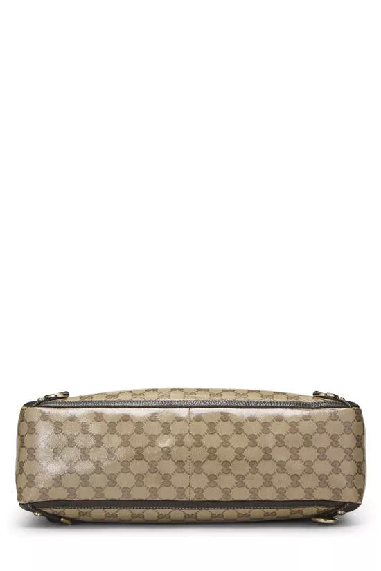 Brown Crystal Canvas D-Ring Abbey Tote, , large image number 4