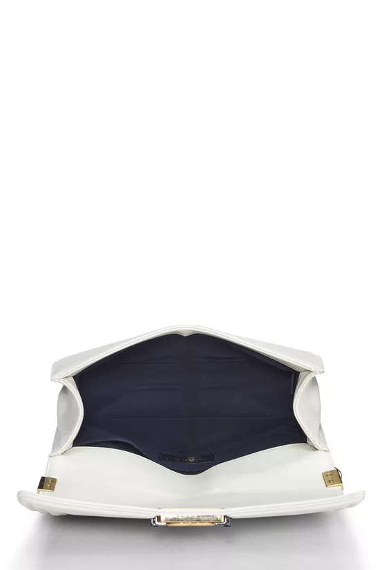 White Cube Embossed Calfskin Boy Bag Medium, , large image number 5