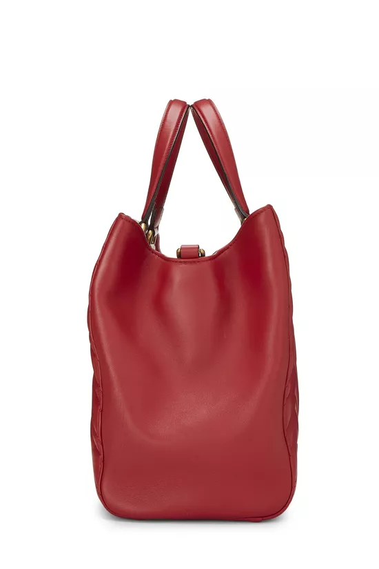 Red Leather GG Marmont Top Handle Bag Medium, , large image number 2