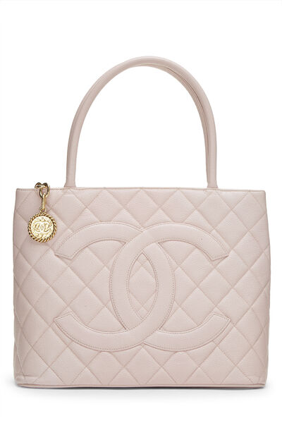 Pink Quilted Caviar Medallion Tote
