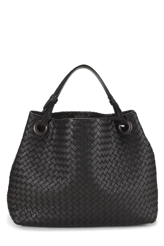 Black Intrecciato Garda Tote Medium, , large image number 0
