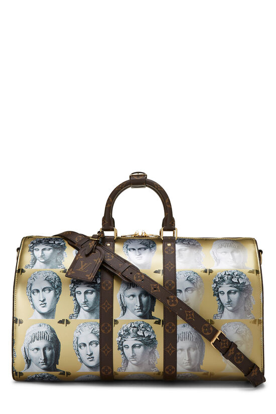 Fornasetti x Louis Vuitton Gold & Monogram Canvas Keepall Bandouliere 45, , large image number 0