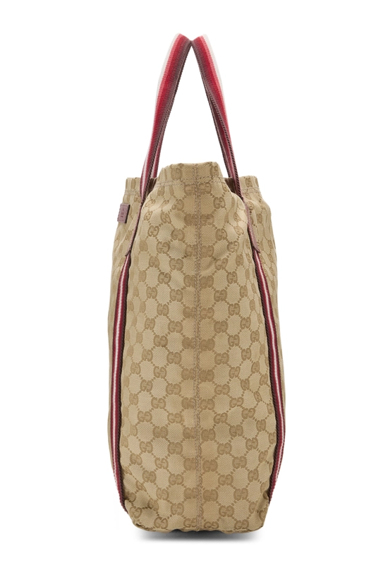 Original GG Canvas Flat Web Tote, , large image number 2