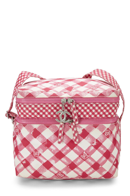 Pink & White Canvas Lunch Box Handbag, , large image number 0