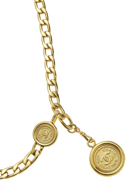 Gold 'CC' Medallion Chain Belt, , large image number 2