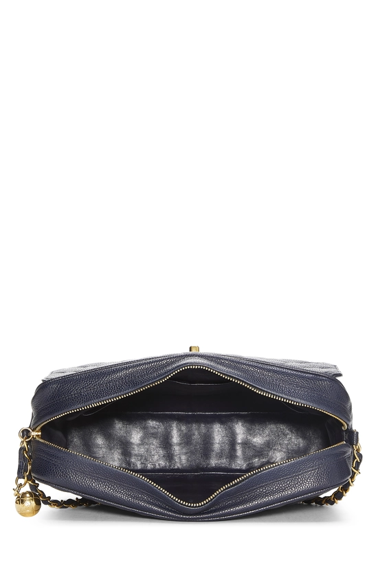 Navy Quilted Caviar Pocket Camera Bag Large, , large image number 5