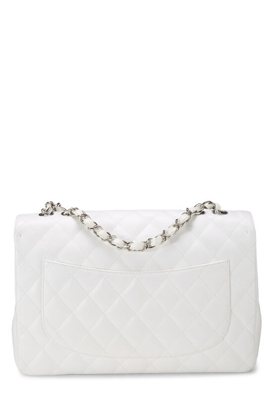 White Quilted Caviar Half Flap Jumbo, , large image number 3