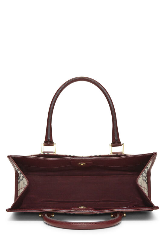 Burgundy Vintage Check Handbag Large, , large image number 5