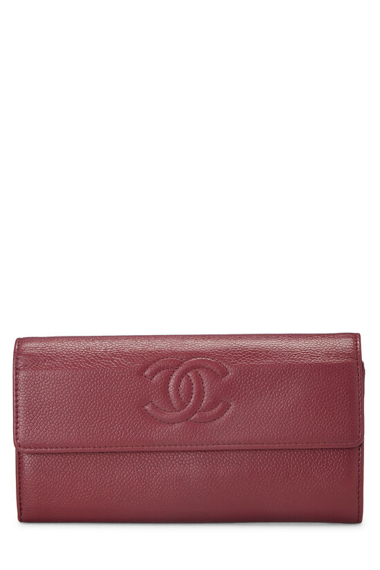Berry Caviar Timeless 'CC' Flap Wallet, , large image number 0