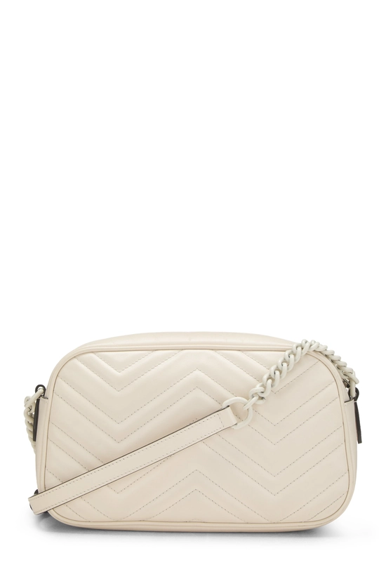 White Leather GG Marmont Crossbody Bag Small, , large image number 3