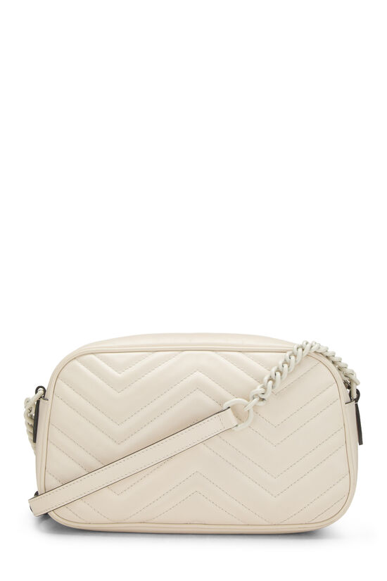 White Leather GG Marmont Crossbody Bag Small, , large image number 3