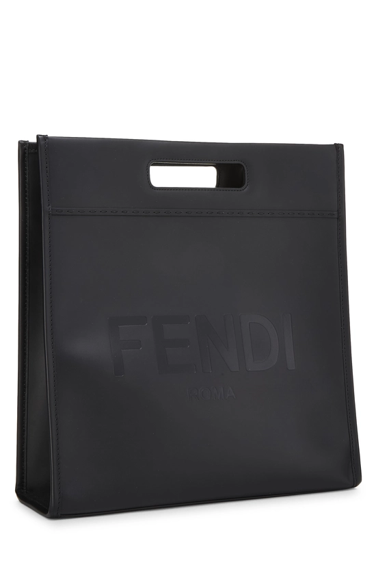 Black Calfskin Logo Shopper Tote Medium, , large image number 1