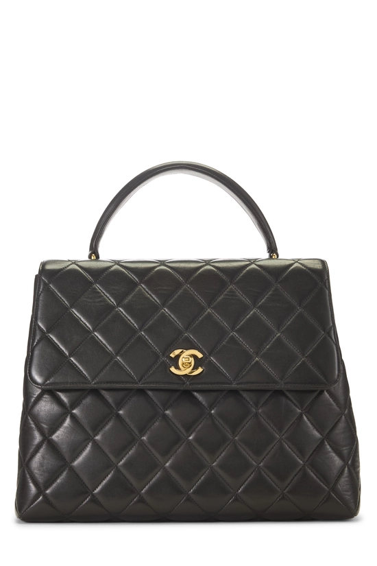 Black Quilted Lambskin Kelly, , large image number 0