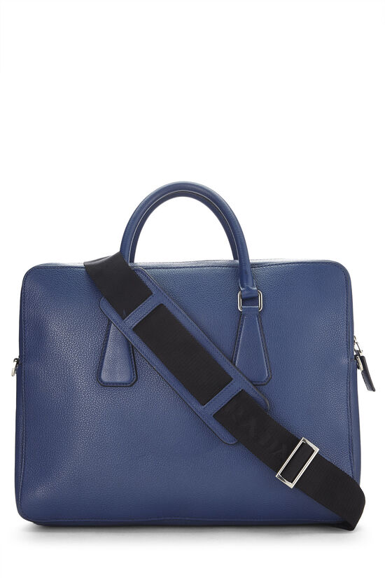 Blue Vitello Daino Briefcase, , large image number 3