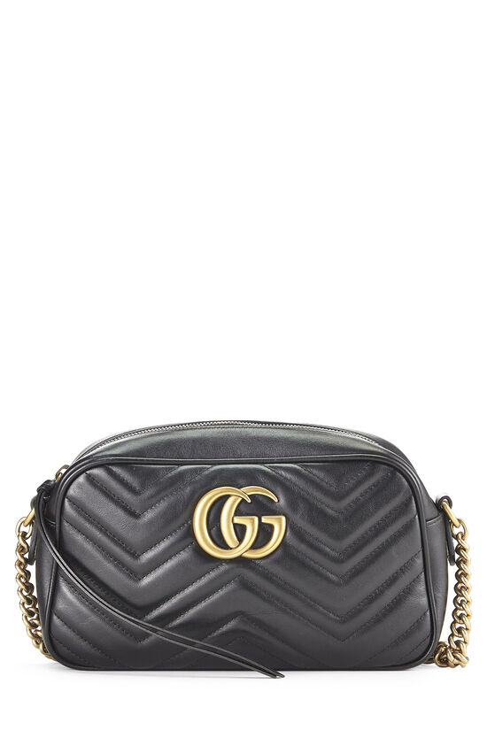 Black Leather GG Marmont Crossbody Small, , large image number 0