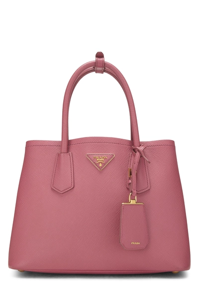 Pink Saffiano Double Bag Medium