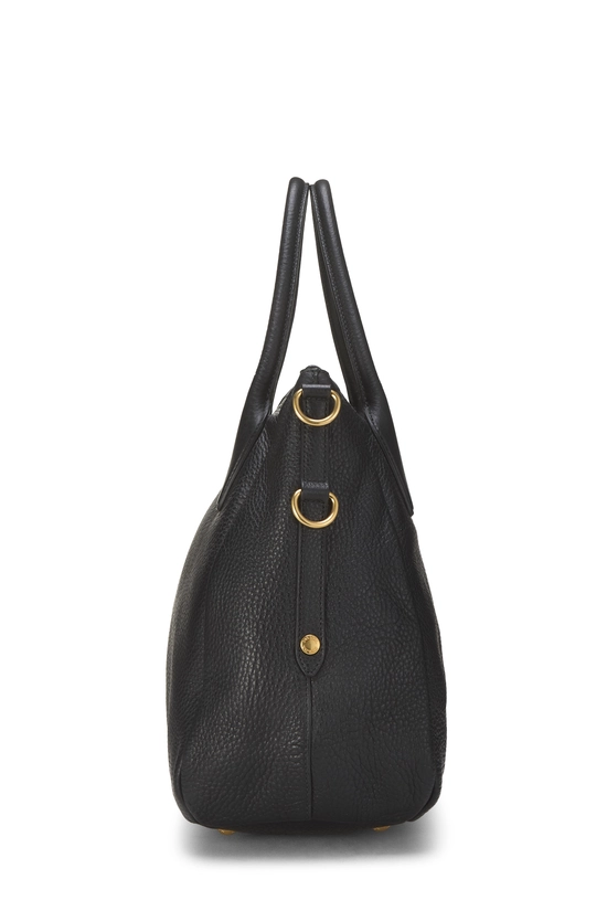 Black Vitello Daino Sacca 2 Manici, , large image number 2