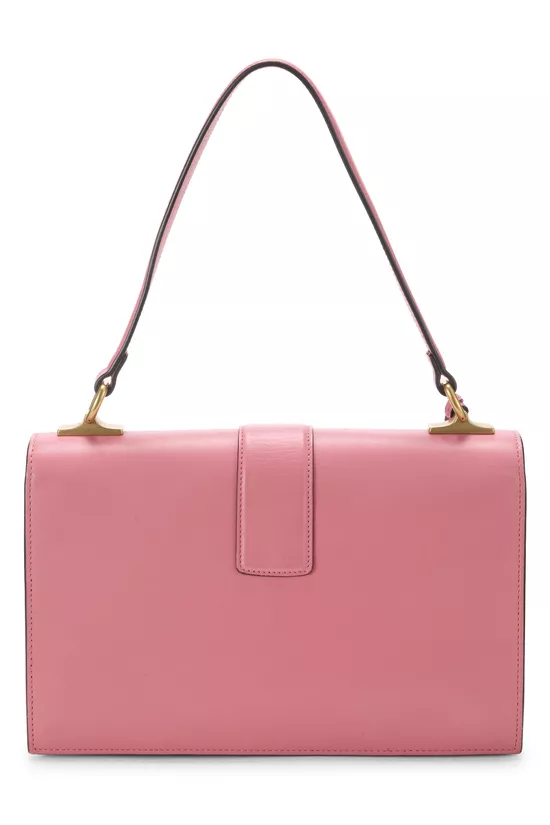 Pink Leather Tiger Head Animalier Shoulder Bag, , large image number 3