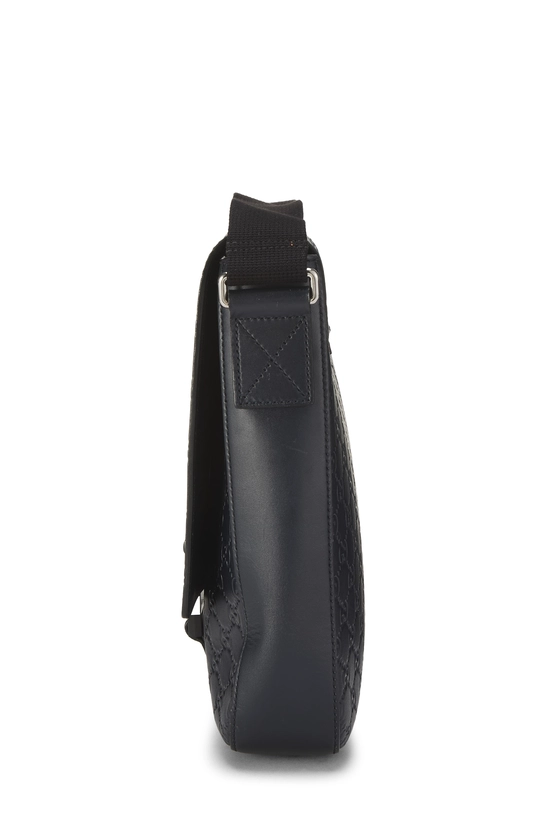 Navy Guccissima Buckle Flap Messenger, , large image number 2