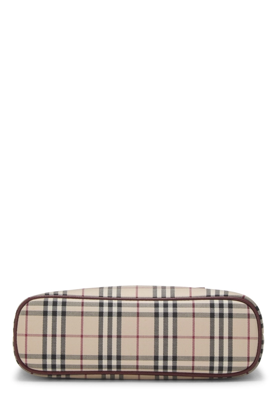 Burgundy Check Jacquard Handbag Mini, , large image number 4