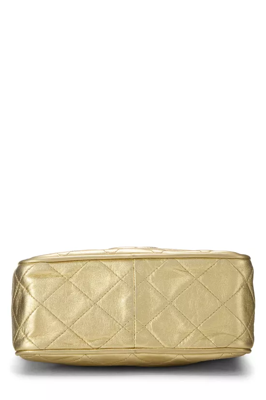 Gold Lambskin Diamond CC Camera Bag Mini, , large image number 4