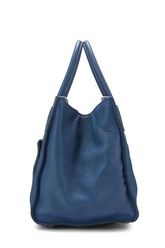 Blue Vitello Daino Trapeze Front Pocket Tote, , large image number 2