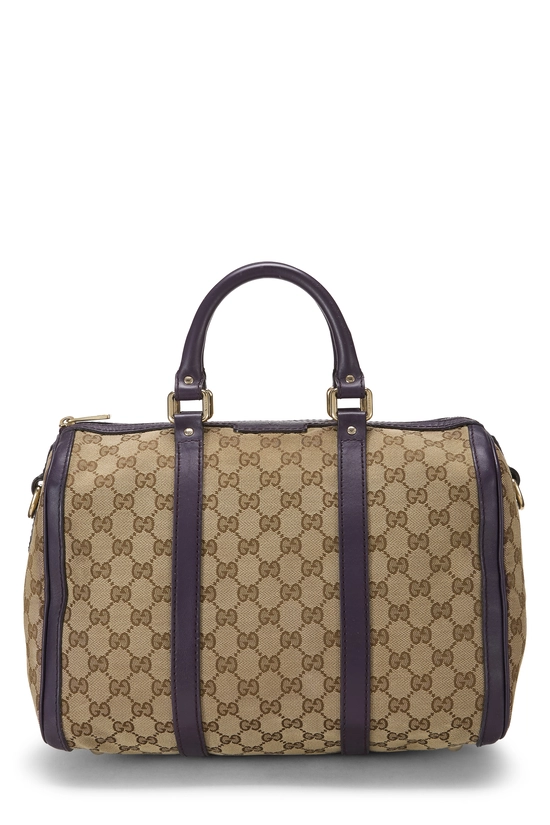 Purple GG Canvas Vintage Web Boston Bag Medium, , large image number 0