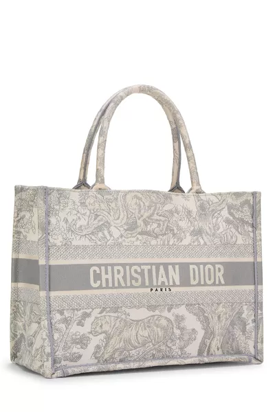 Grey Canvas Book Tote Medium, , large