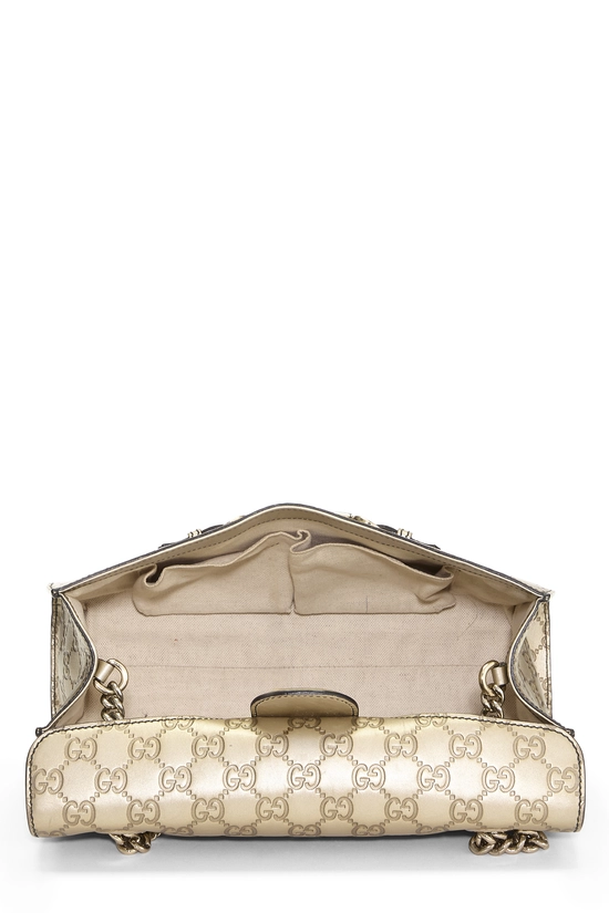 Gold Guccissima Leather Emily Chain Shoulder Bag, , large image number 5