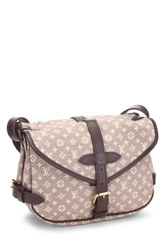 Burgundy Monogram Mini Lin Saumur PM, , large image number 1
