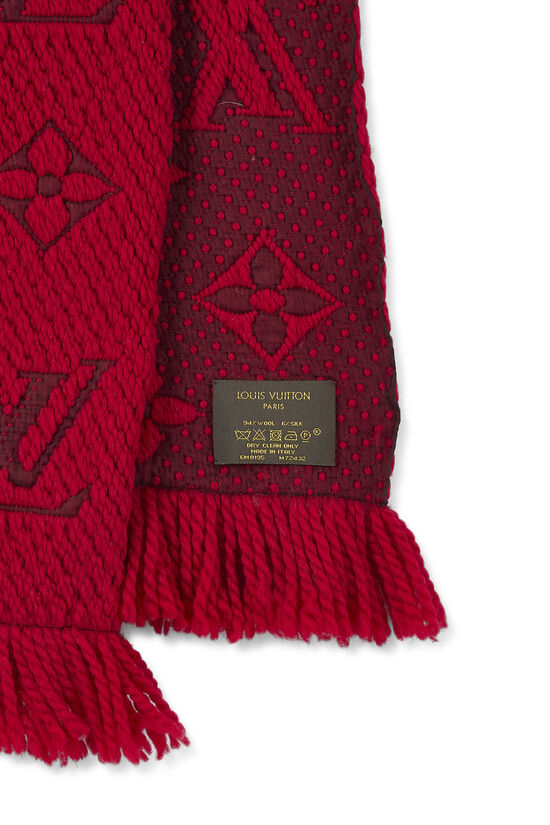Red Wool Logomania Scarf, , large image number 1
