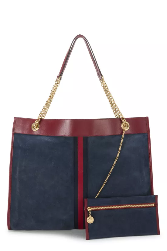 Navy Suede Web Rajah Tote Large, , large image number 3