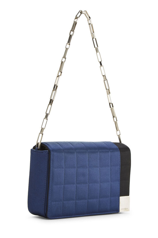 Blue Satin Chocolate Bar Shoulder Bag, , large image number 1