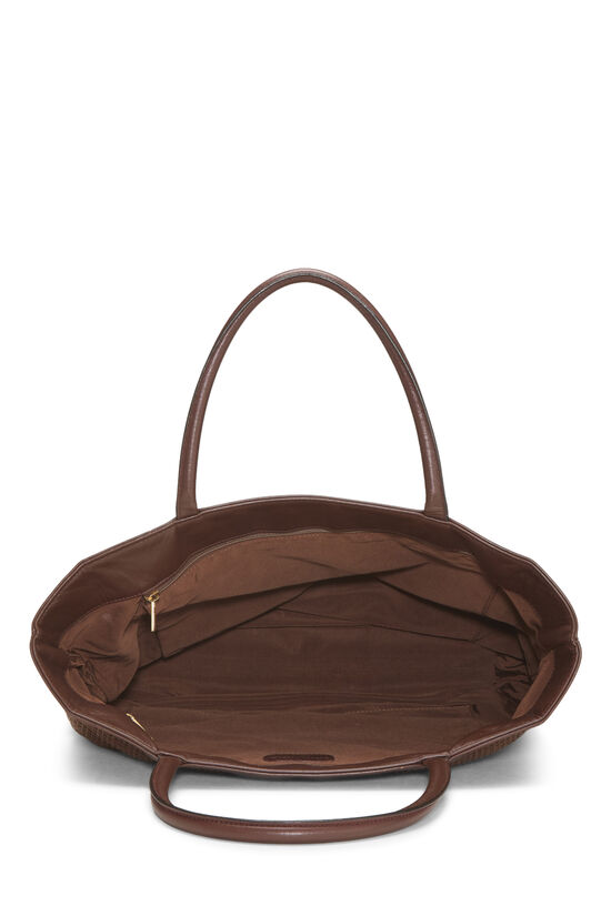 Brown Raffia 'CC' Tote, , large image number 3