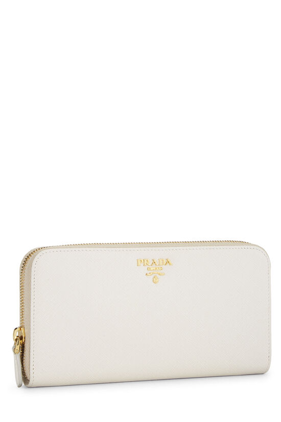 White Saffiano Zip Around Wallet, , large image number 1