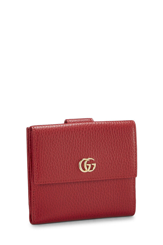 Red Grained Leather GG French Flap Wallet , , large image number 2