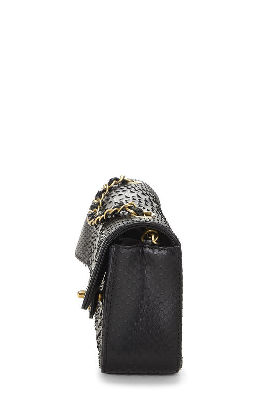 Black Python Rectangular Flap Mini, , large image number 2