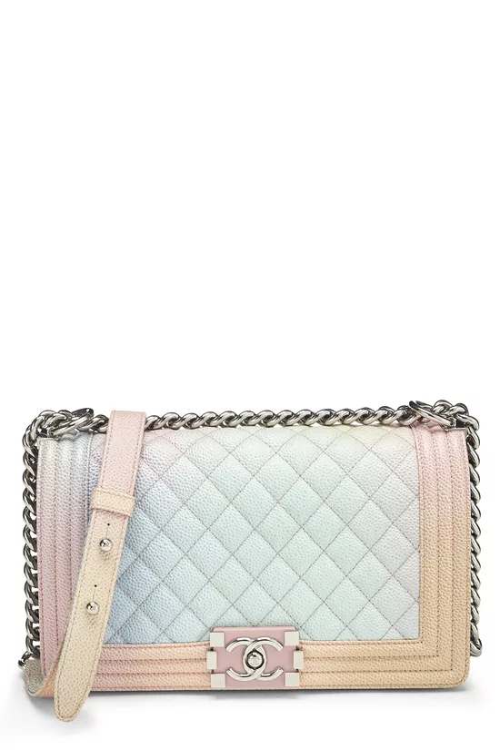 Rainbow Quilted Caviar Boy Bag Medium, , large image number 0