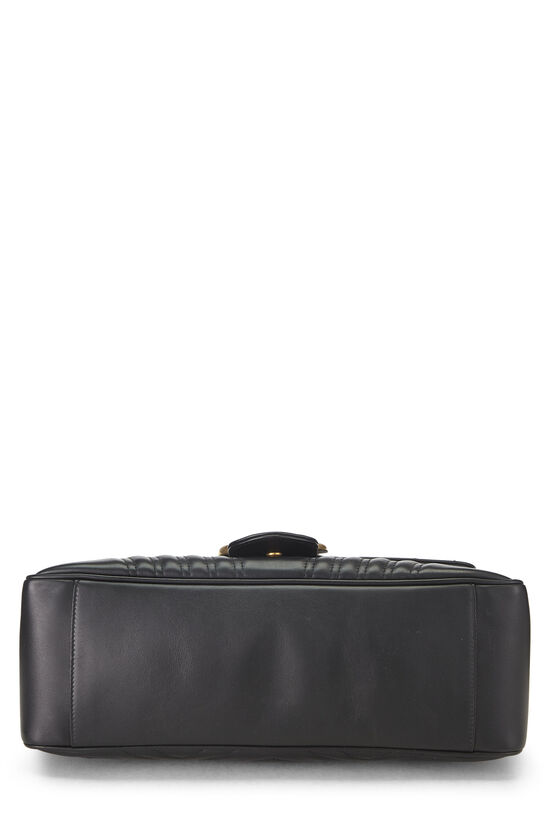 Black Leather GG Marmont Top Handle Shoulder Bag Medium, , large image number 4